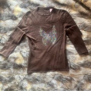 Evolve 100% Butterfly Bling Cashmere Sweater